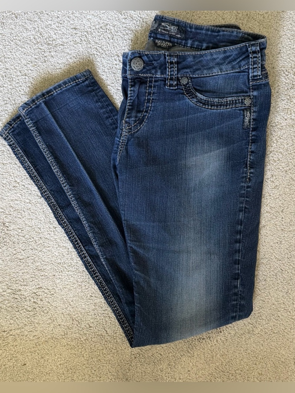 Silver Suki Super Skinny Jeans, size W32/L31